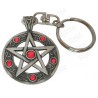 Portachiavi simbolico – Pentagramma con gemme rosse