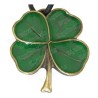 Ciondolo celtico – Quadrifoglio smaltato verde – Bronzo satinato