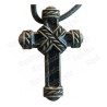 Pendentif croix – Croix ligaturée émaillée noir