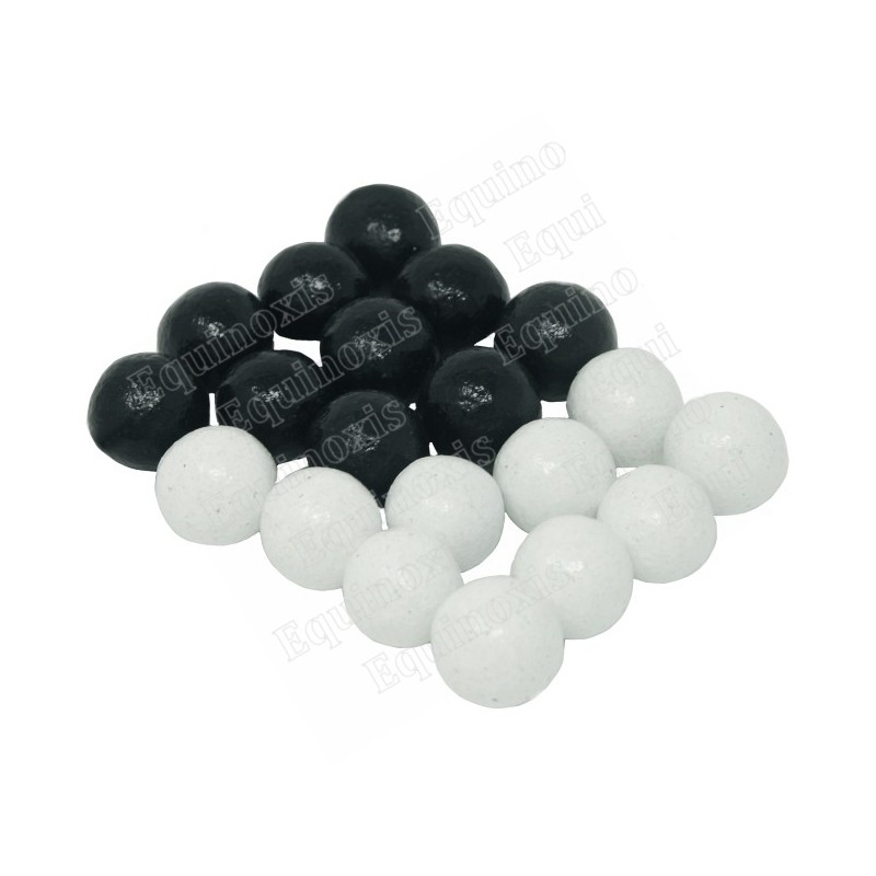 Boules de vote – Lot de 10 boules blanches + 10 boules noires