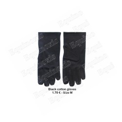 Gants maçonniques noirs pur coton – Misura 7