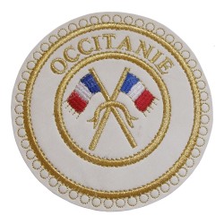 Badge / Macaron GLNF – Grande tenue provinciale – Passé Grand Porte-Etendard – Occitanie – Ricamato a macchina
