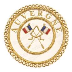 Badge / Macaron GLNF – Grande tenue provinciale – Passé Grand Porte-Etendard – Auvergne – Ricamato a mano