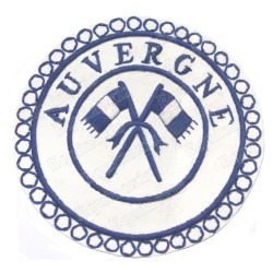 Badge / Macaron GLNF – Petite tenue provinciale – Passé Grand Porte-Etendard – Auvergne – Ricamato a mano