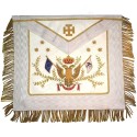 Grembiule massonico in pelle – RSAA – 33° grado avec franges et croix potencée – Bandiera europea