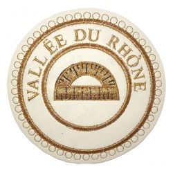 Badge / Macaron GLNF – Grande tenue provinciale – Grand Surintendant – Vallée du Rhône – Ricamato a macchina