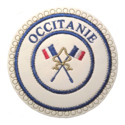 Badge / Macaron GLNF – Petite tenue provinciale – Passé Grand Porte-Etendard – Occitanie – Ricamato a macchina