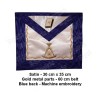 Tablier maçonnique en satin – REAA – 14ème degré – Dos bleu – Brodé machine