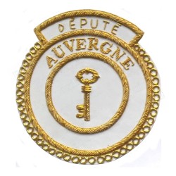 Badge / Macaron GLNF – Grande tenue provinciale – Deputato Gran Tesoriere – Auvergne – Ricamato a mano