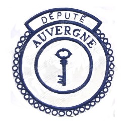 Badge / Macaron GLNF – Petite tenue provinciale – Deputato Gran Tesoriere – Auvergne – Ricamato a mano