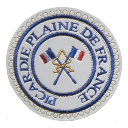 Badge / Macaron GLNF – Petite tenue provinciale – Passé Grand Porte-Etendard – Picardie Plaine de France – Ricamato a macchina