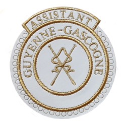 Badge / Macaron GLNF – Grande tenue provinciale – Assistant Grand Directeur des Cérémonies – Guyenne-Gascogne – Ricamato a macch