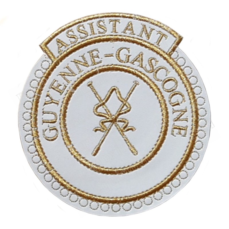 Badge / Macaron GLNF – Grande tenue provinciale – Assistant Grand Directeur des Cérémonies – Guyenne-Gascogne – Brodé machine