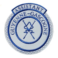 Badge / Macaron GLNF – Petite tenue provinciale – Assistant Grand Directeur des Cérémonies – Guyenne-Gascogne – Ricamato a macch