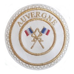 Badge / Macaron GLNF – Grande tenue provinciale – Passé Grand Porte-Etendard – Auvergne – Ricamato a macchina
