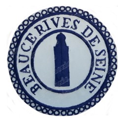Badge / Macaron GLNF – Petite tenue provinciale – Deuxième Grand Surveillant – Beauce – Rives de Seine – Ricamato a mano