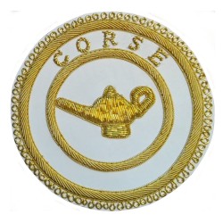 Badge / Macaron GLNF – Grande tenue provinciale – Précepteur du Rite – Corse – Ricamato a mano