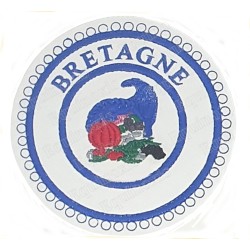 Badge / Macaron GLNF – Petite tenue provinciale – Grand Intendant – Bretagne – Bleu – Ricamato a macchina