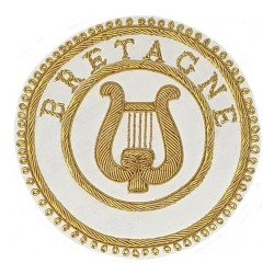 Badge / Macaron GLNF – Grande tenue provinciale – Grand Organiste – Bretagne – Ricamato a mano