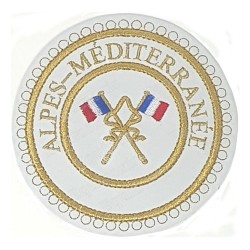 Badge / Macaron GLNF – Grande tenue provinciale – Passé Grand Porte-Etendard – Alpes-Méditerranée – Ricamato a macchina