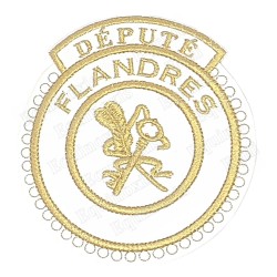 Badge / Macaron GLNF – Grande tenue provinciale – Deputato Gran Segretario – Flandres – Ricamato a macchina