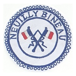 Badge / Macaron GLNF – Petite tenue provinciale – Passé Grand Porte-Etendard – Neuilly Bineau – Ricamato a mano