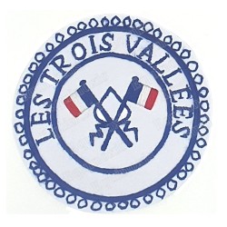 Badge / Macaron GLNF – Petite tenue provinciale – Passé Grand Porte-Etendard – Les Trois Vallées – Ricamato a mano