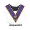 Sautoir maçonnique moiré – Memphis-Misraïm violet avec galon doré – Colonne d'Harmonie – Brodé machine