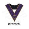 Sautoir maçonnique moiré – Memphis-Misraïm violet avec galon doré – Premier Surveillant – Brodé machine